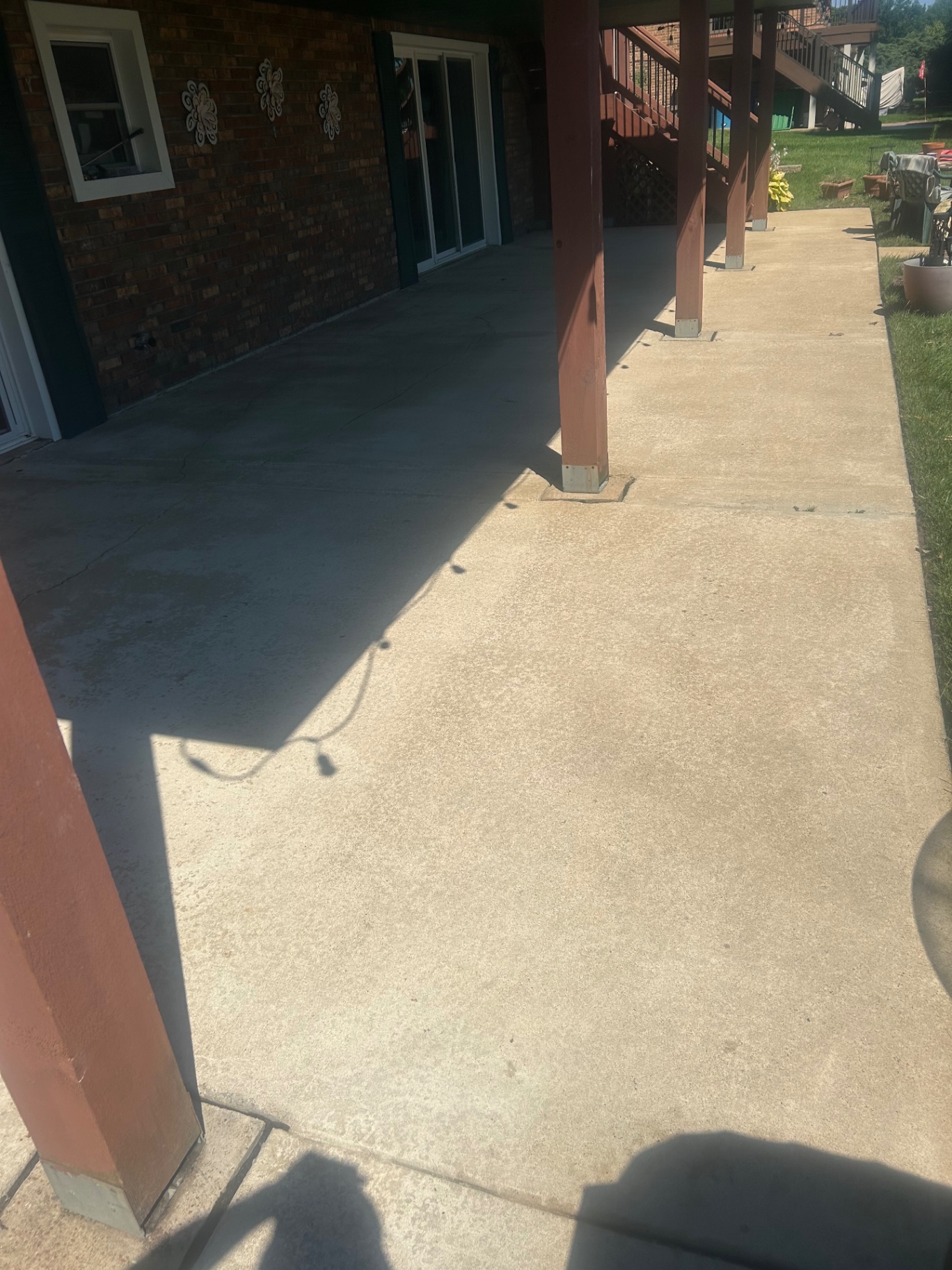 Under-Deck Concrete Wash — after cleaning