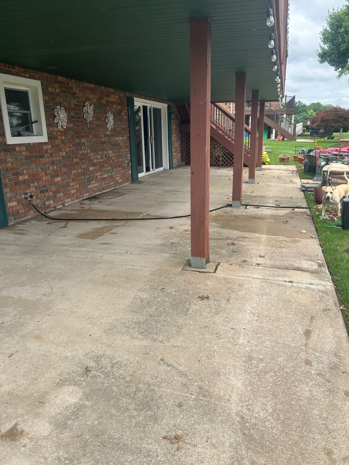 Under-Deck Concrete Wash — before cleaning