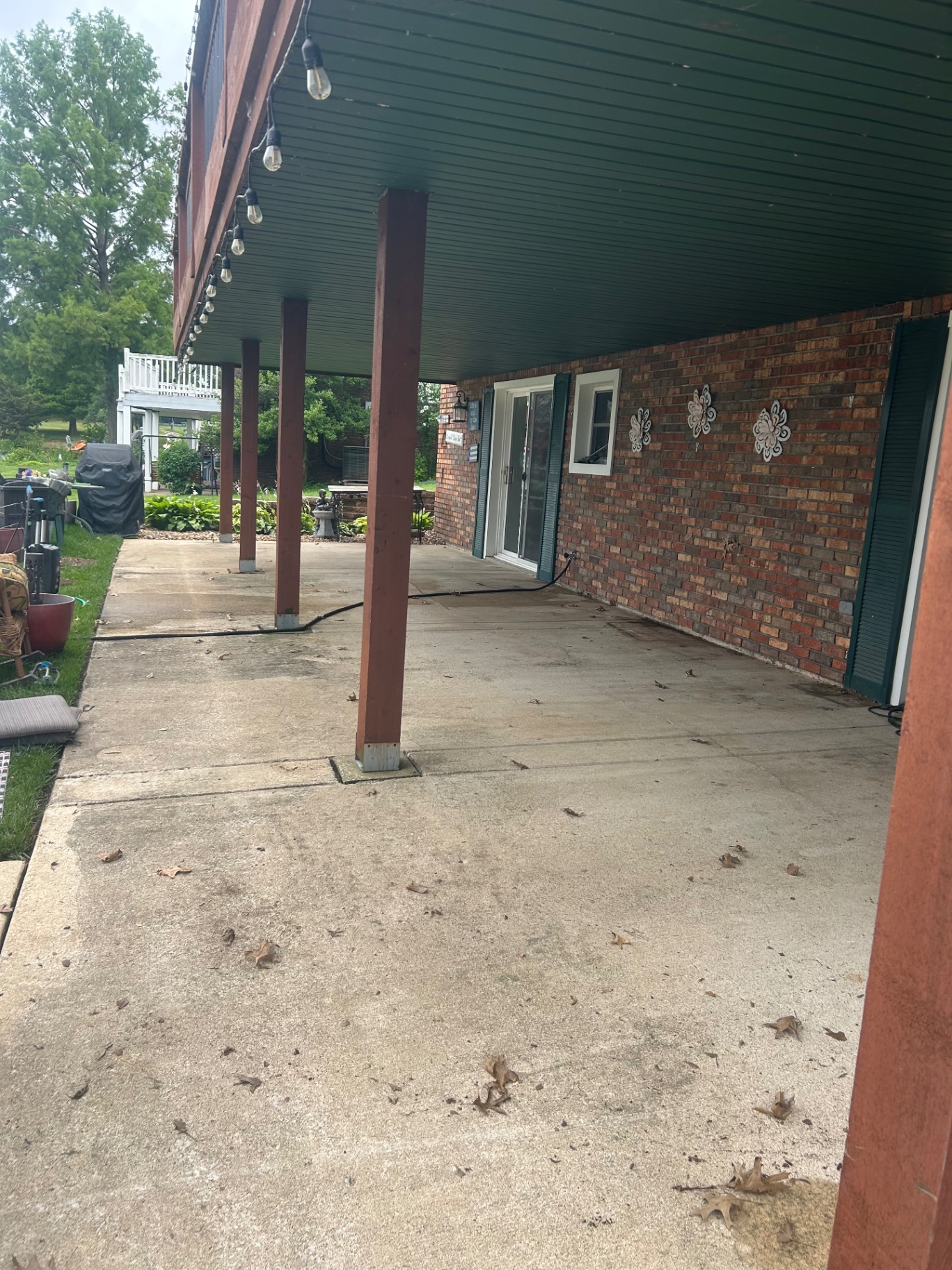 Under-Deck Patio Wash — before cleaning