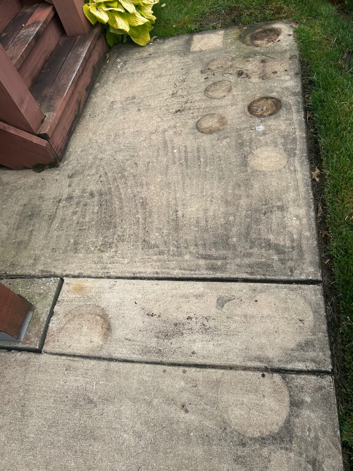 Patio Stain & Grime Removal — before cleaning